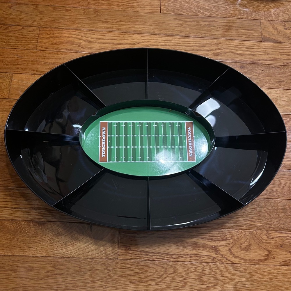 NEW Touchdown Football‎ Serving Tray Platter 8 Section Snack Holder Party